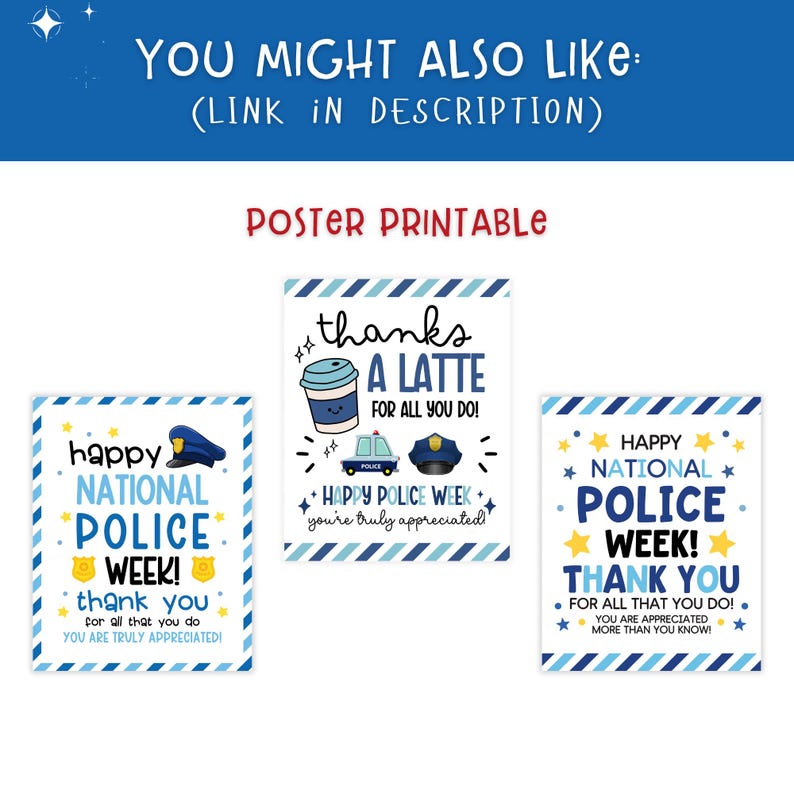 National Police Week Printable Sign, Officer Appreciation Decor (PDF ...