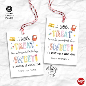 Etiquettes cadeaux pour la rentrée des classes, étiquette imprimable pour la rentrée des classes, étiquette gourmandise pour élèves enseignants, cadeaux gourmands pour le personnel scolaire, étiquettes de faveur