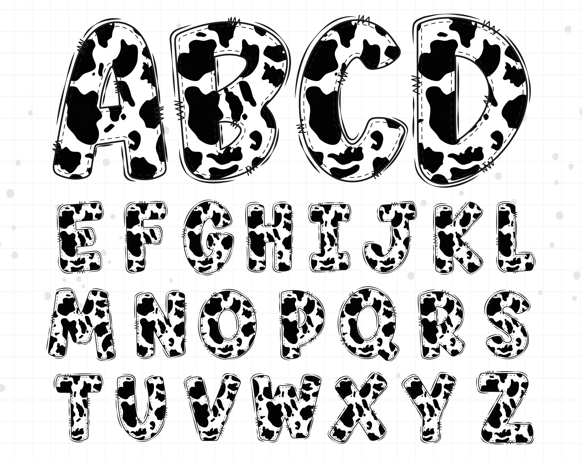 Western Cowboy Alphabet PNG Cowboy Alphabet Letters PNG Etsy