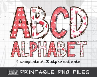 valentine alphabet etsy