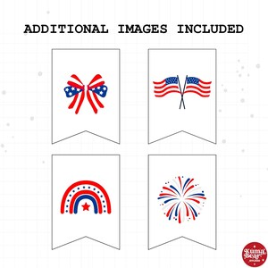 Printable Banner 4th of July, Happy 4th of July Banner, Memorial Day ...