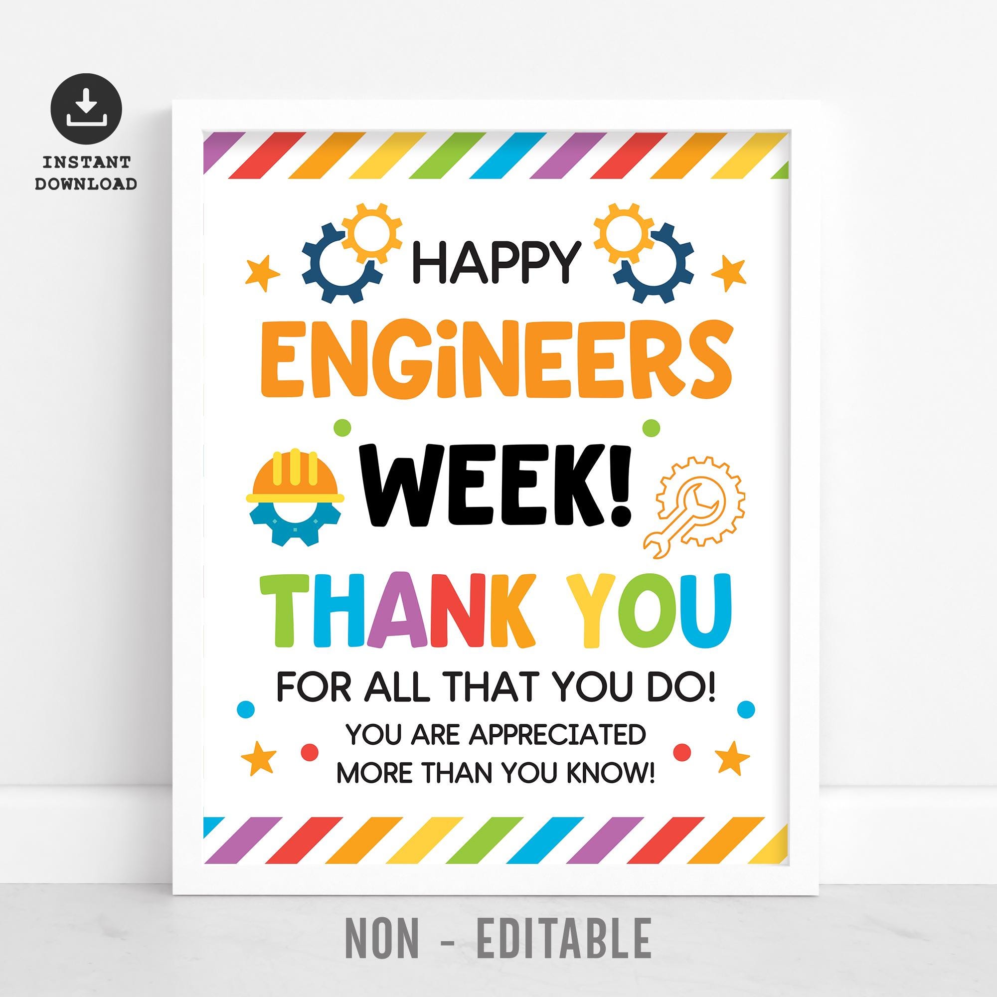 Engineers Week Sign Printable, Engineering Appreciation Poster ...