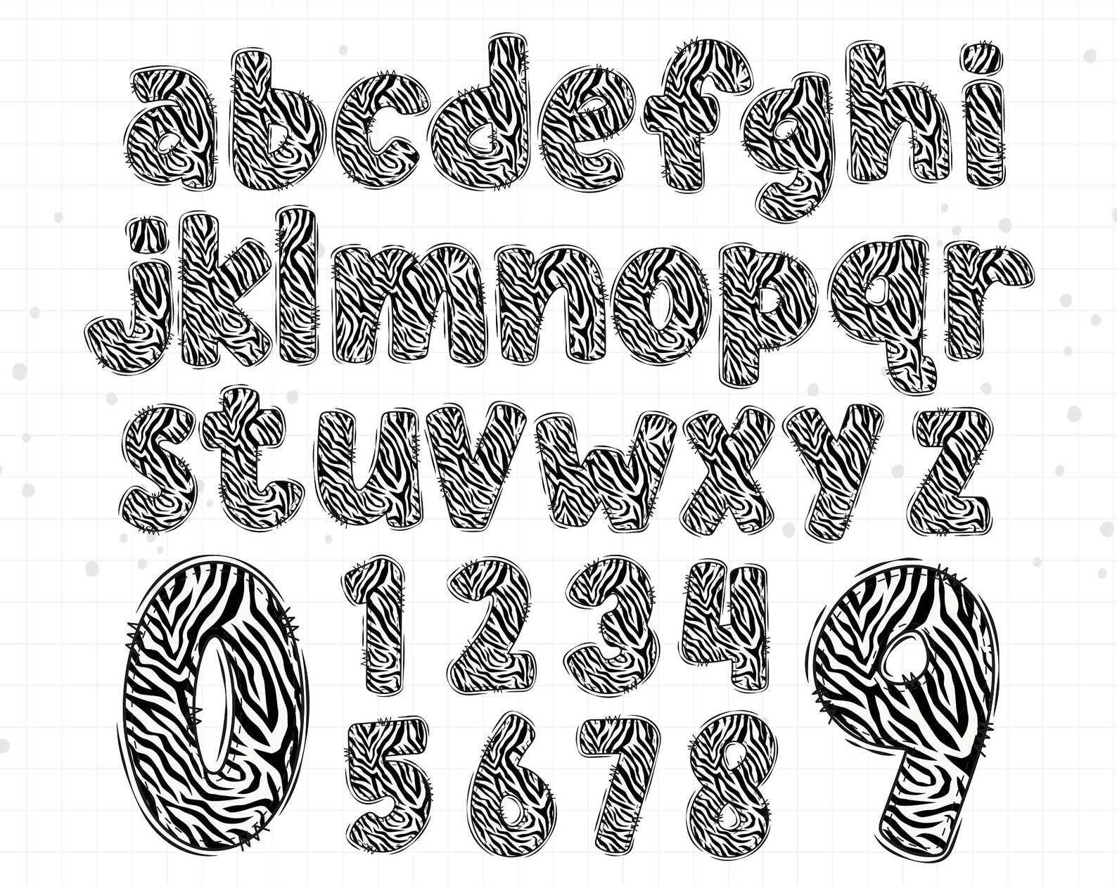 Safari Animals Skin Alphabet PNG Alphabet Sublimation Etsy