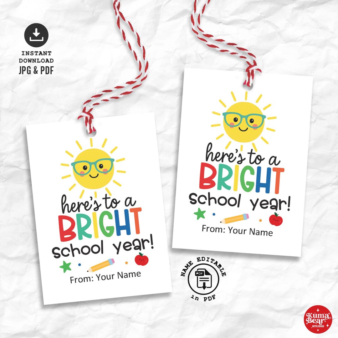 First Day of School Tag Printable, Back to School Gift Tag, First Day ...