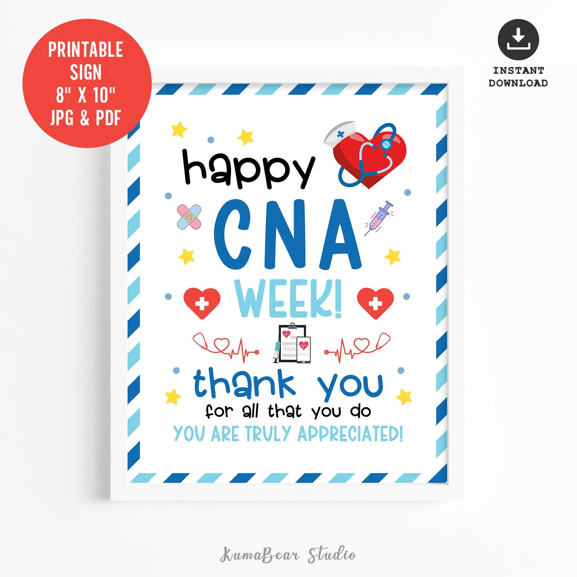 CNA Week Printable Poster, Certified Nursing Assistant Appreciation ...