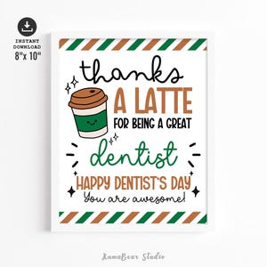 Dziękuję Dentyście Znak, Dentysta Dzień Znak, Dentysta Prezent, Dentysta Wdzięczny Znak Do Wydrukowania, Dentysta Plakat, Narodowy Dentysta Dzień Znak