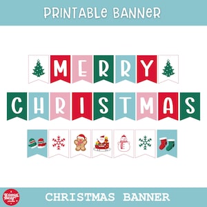 Merry Christmas Printable Banner Garland
