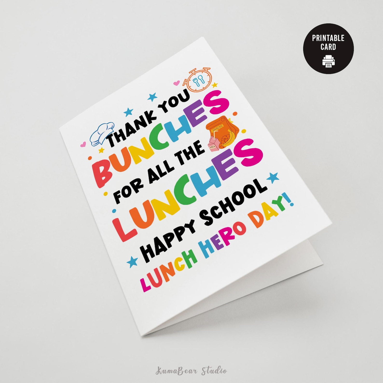 School Lunch Hero Day Card Printable, Cafeteria Staff Appreciation ...