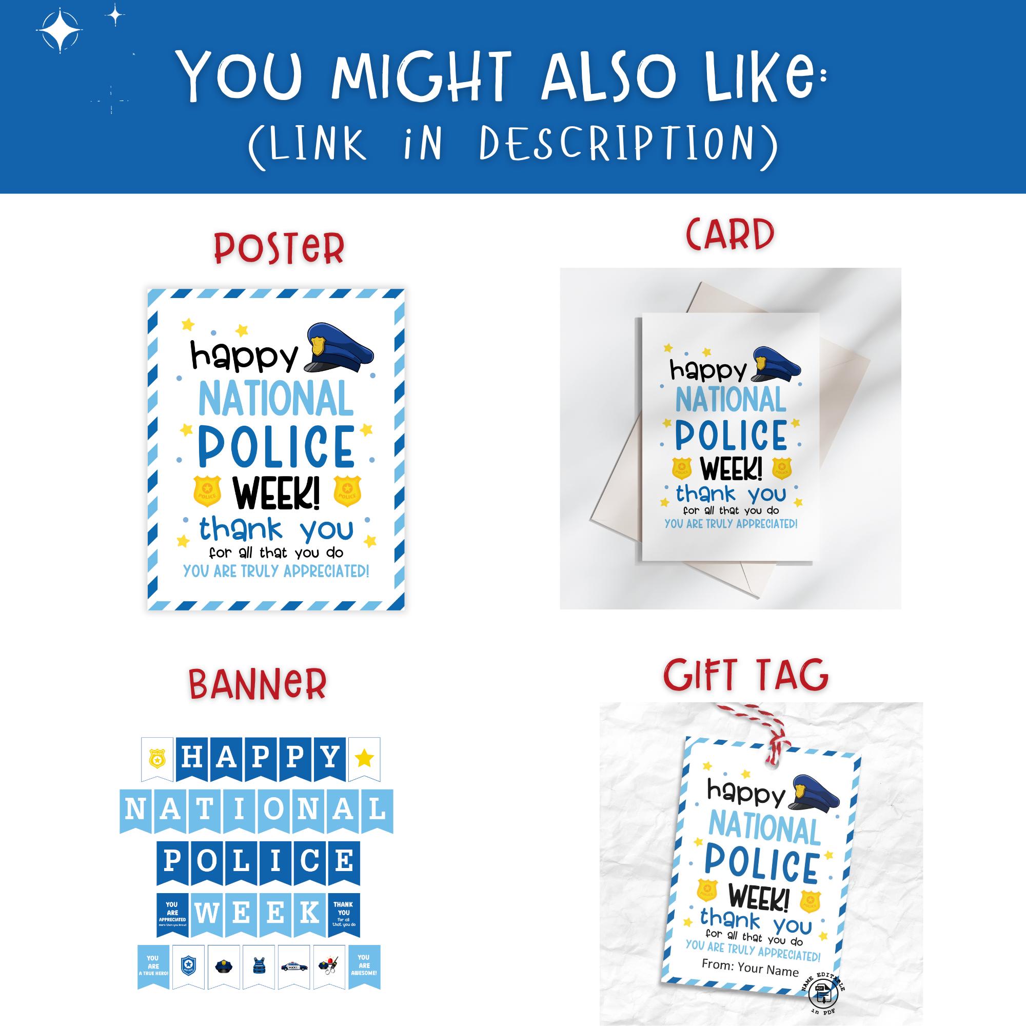 National Police Week Printable Sign, Officer Appreciation Decor (PDF ...