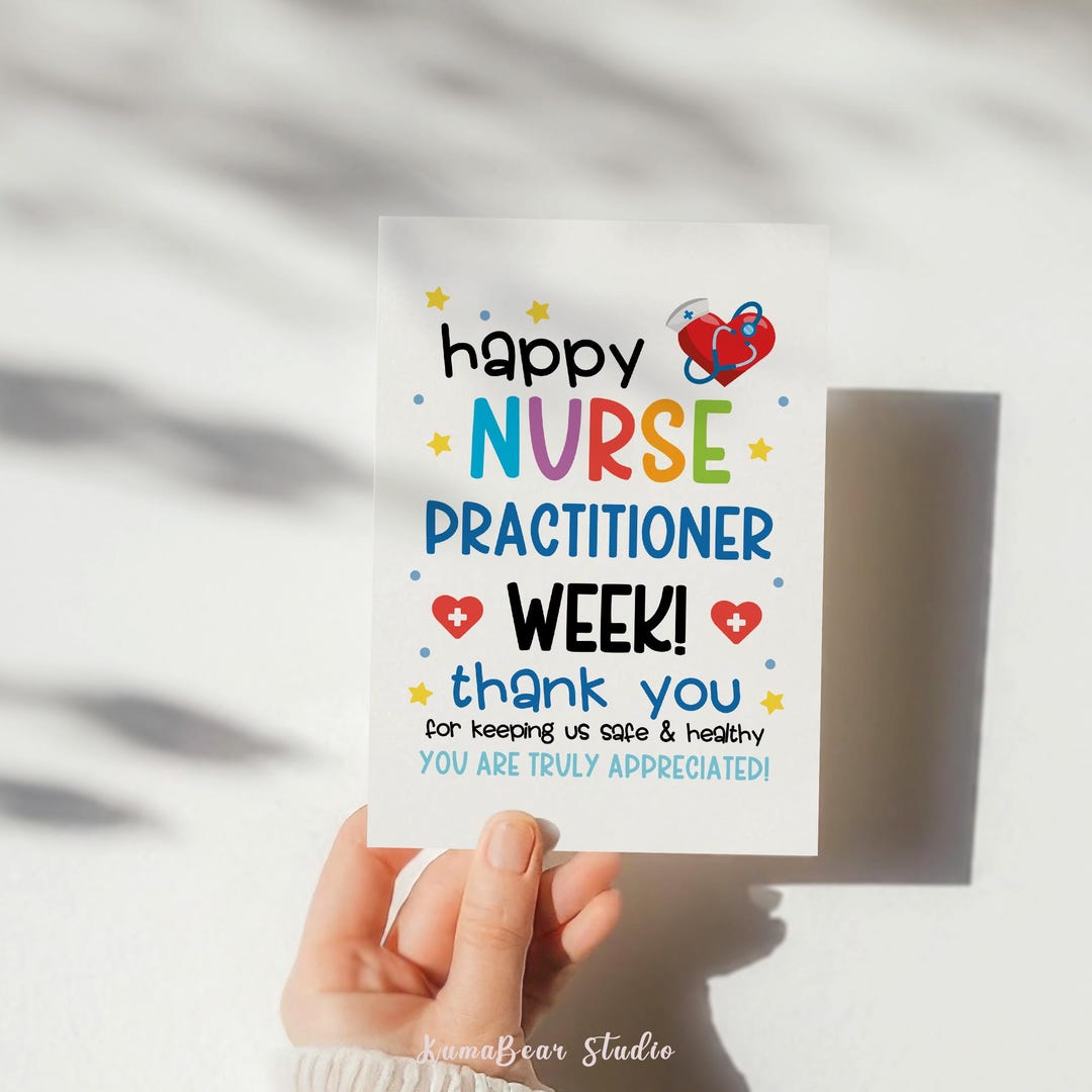 NP Week Card Printable Nurse Practitioner Appreciation Thank You Gift ...