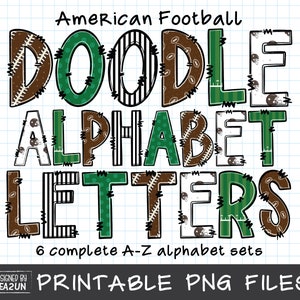 American Football PNG, Football Alphabet Sublimation, Fall Football Letters & Number, Football Clipart PNG