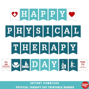 Happy PT Day Banner – Gold & Blue Glitter Party Decoration For Physical Therapist Appreciation - View #11