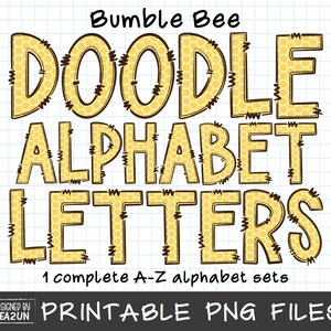 Alfabeto de abelha, letra de favo de mel PNG, letras e números desenhados à mão de abelha para impressão, abelha fofa PNG, letras de boletim de sala de aula