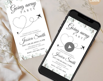 Animated Going Away Party Invitation: Modern Farewell E-Invite (Digital Download)