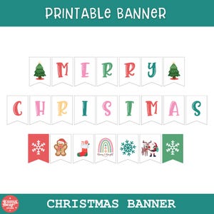 Pastel Merry Christmas Banner Printable
