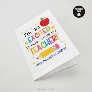 Back to School Teacher Card: Printable Gift Card From Student (PDF ...
