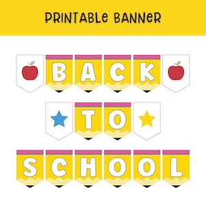Back to School Banner, First Day of School Pencil Banner, Welcome Back to School Bunting, Teachers Classroom Decor, Back to School Party