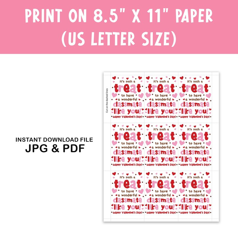 Editable Valentines Day Gift Tags, Classmate Valentine Treat Tags ...