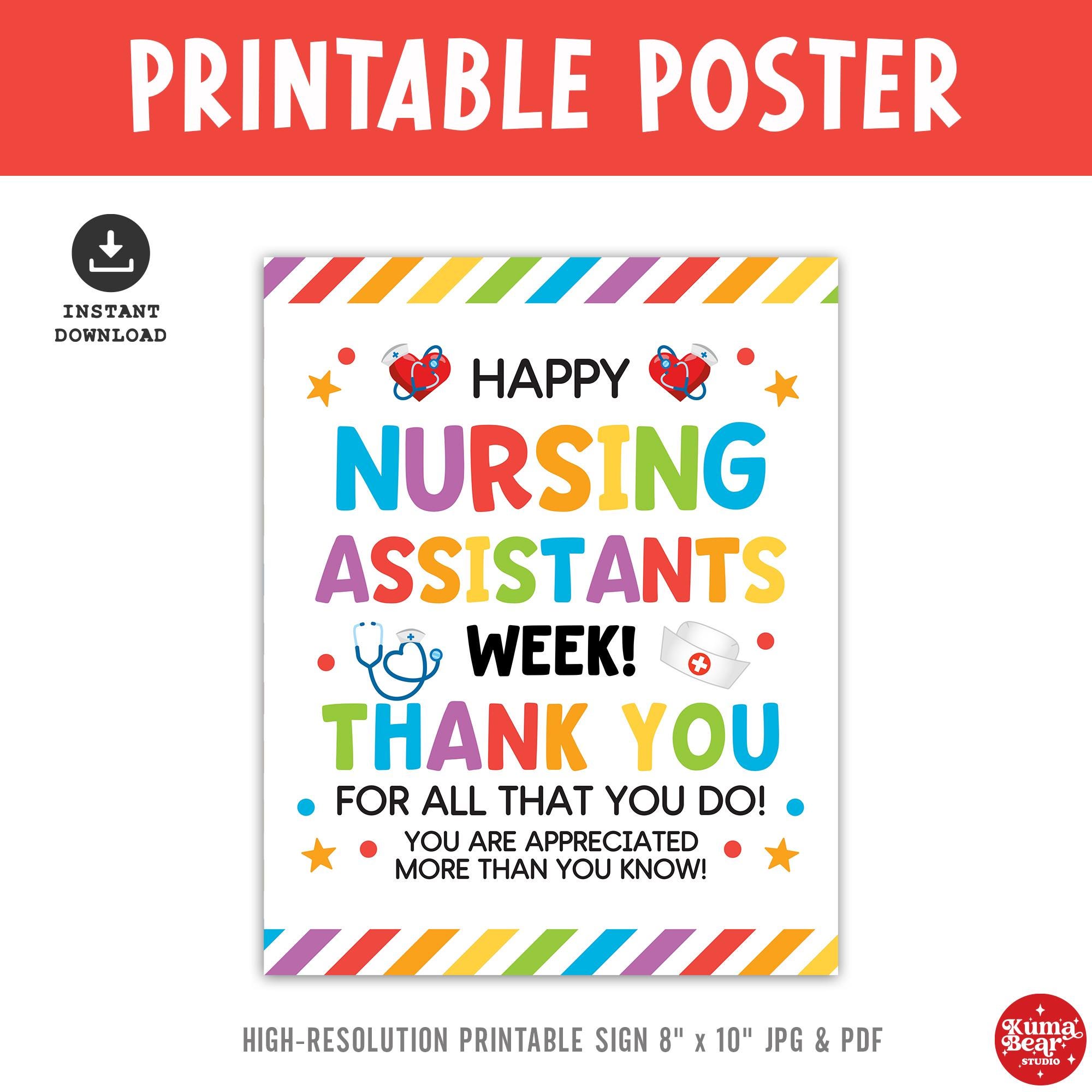 CNA Appreciation Week Sign, Certified Nursing Assistant Thank You ...