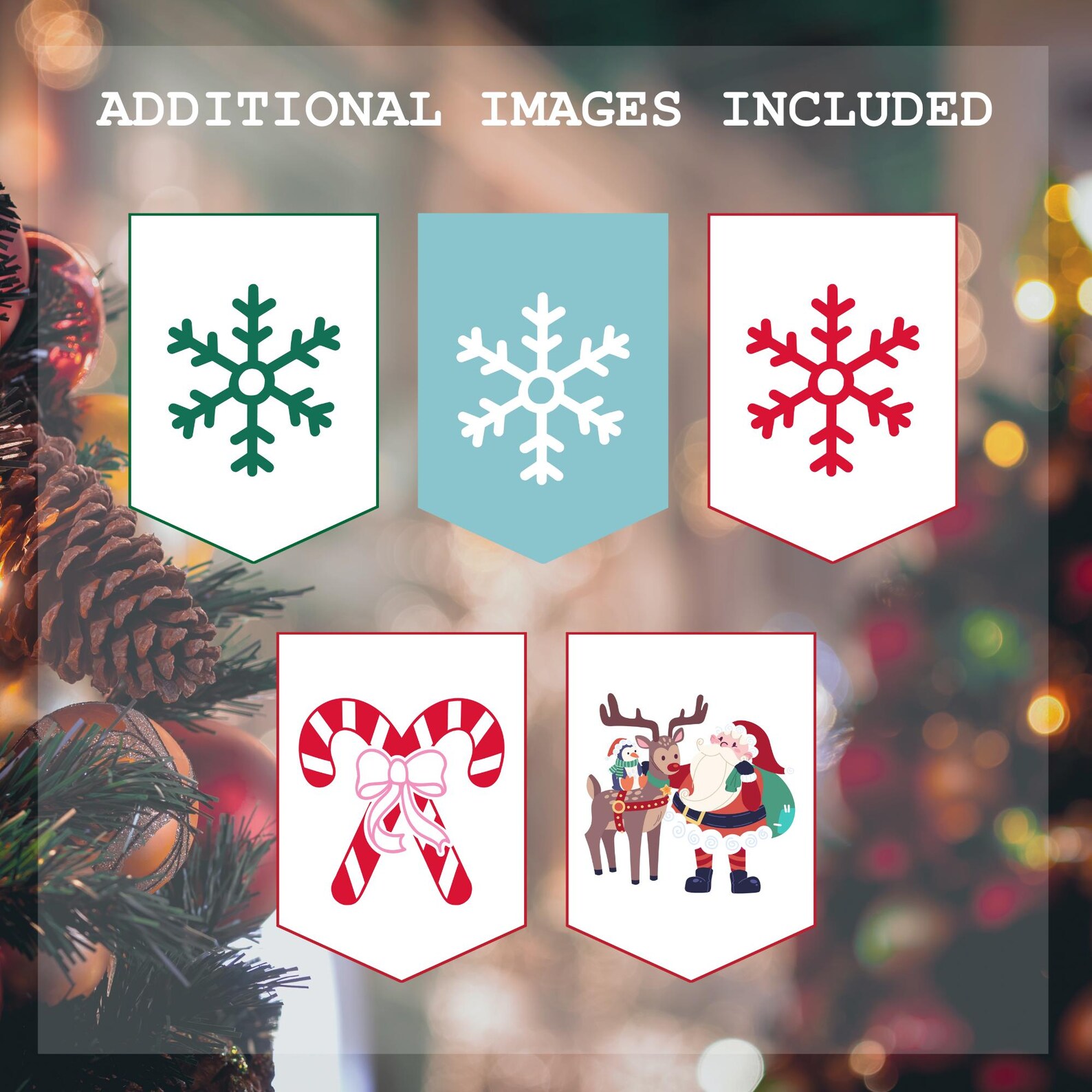Happy Holidays Banner Printable, DIY Christmas Flags, Holiday Garland