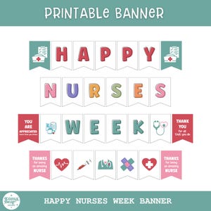 Nurse Appreciation Week Banner Printable, Nurses Week Banner Printable, Nurse Appreciation Decor, Thank You Nurses Banner Bulletin Board