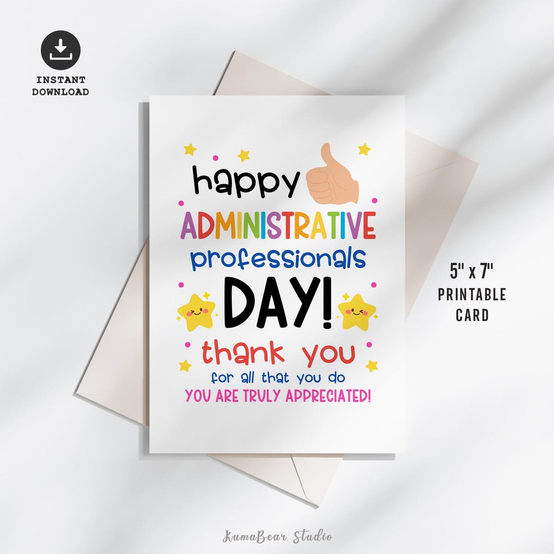 Admin Professionals Day Appreciation Card, Administrative Support ...