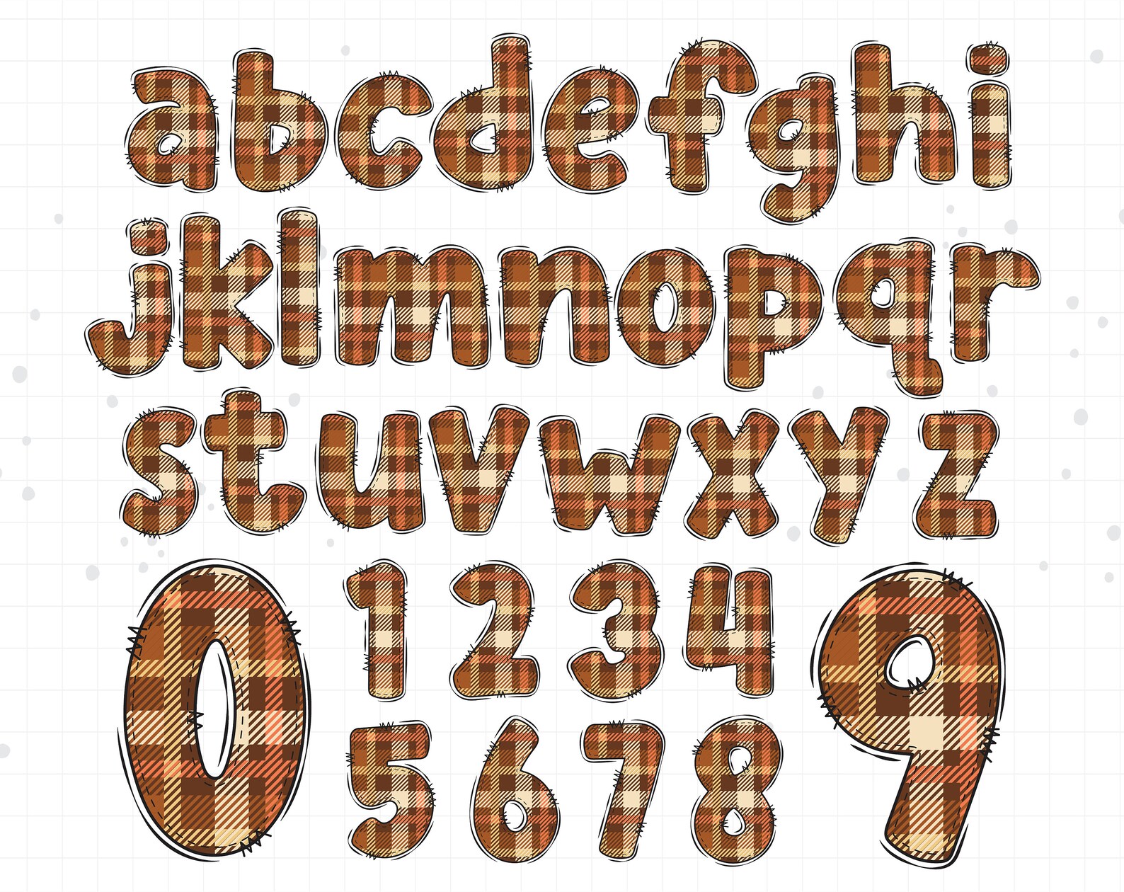Autumn Plaid Alphabet Letters Bundle Png Files Fall Etsy