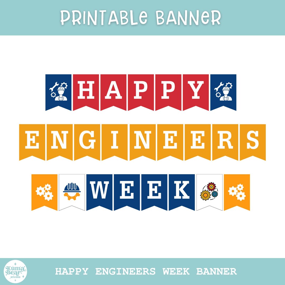 Engineers Week Banner Printable, Engineering Team Appreciation Decor ...