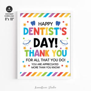 Znak Dnia Dentysty, Prezent dla Dentysty, Znak Wdzięczności Dnia Dentysty do Wydrukowania, Plakat Dentysty, Narodowy Dzień Dentysty do Wydrukowania Znak, Dzień Dentysty