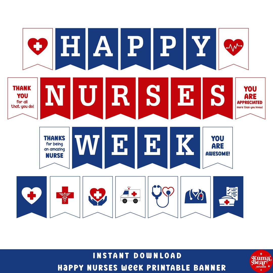 Nurse Week Banner Printable, Nurse Appreciation Banner, Bulletin Board ...