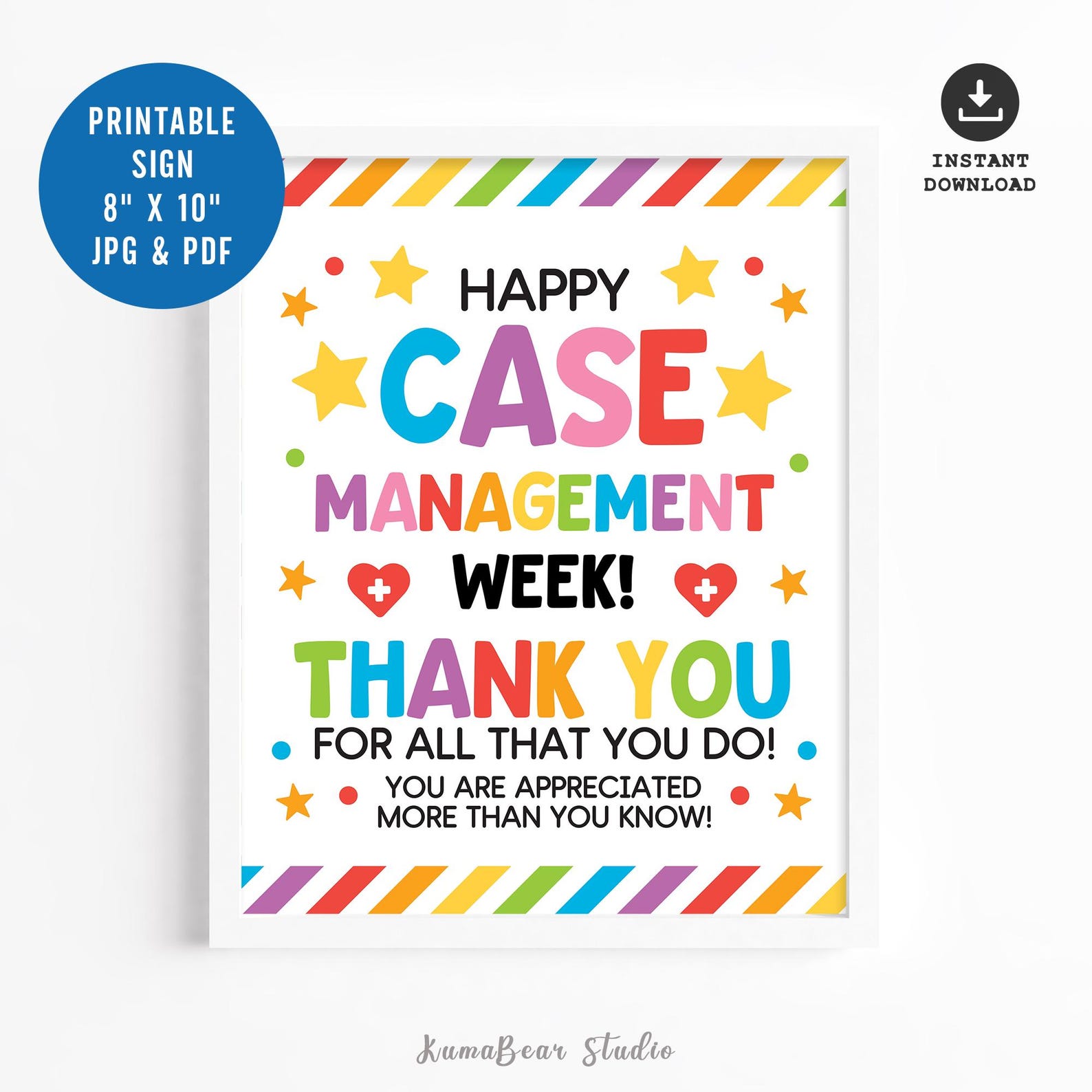 Case Management Week Sign Printable – Case Manager Appreciation Poster ...
