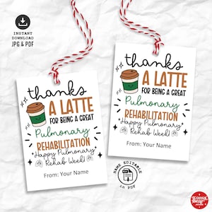 Vielen Dank, dass Sie Geschenk Anhänger für Pulmonale Reha, druckbare Pulmonale Reha Woche Anhänger, PulmonaleRehabilitation Geschenk Anhänger, Pulmonale Reha Woche Anhänger