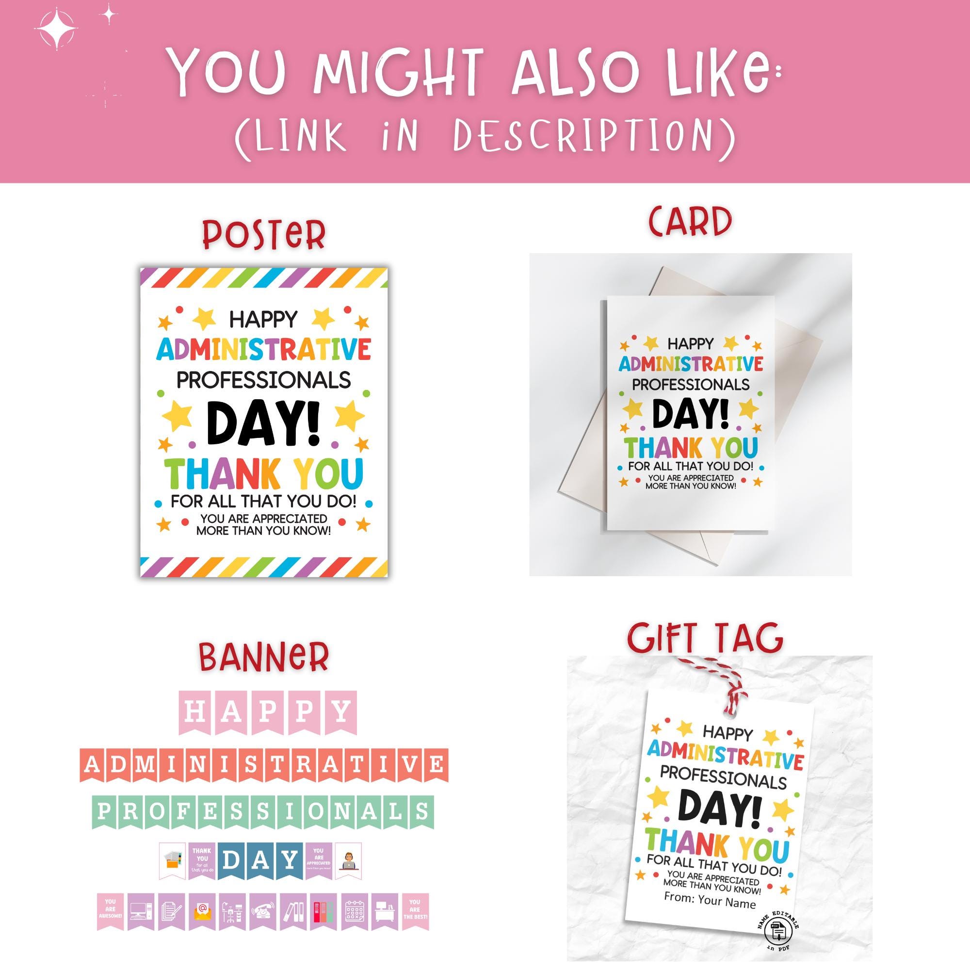 Appreciation Banner Printable, Administrative Professionals Day