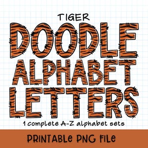 Animal Tiger Alphabet PNG, Tiger Alphabet Sublimation, Animal Print Alphabet Letters PNG, Tiger Alphabet Clipart Design, Tiger Font PNG