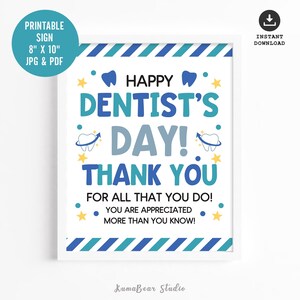 Znak Dnia Dentysty, Plakat Dnia Dentysty do Wydruku, Znak Dnia Dentysty, Prezent dla Dentysty, Znak Wdzięczności Dnia Dentysty do Wydruku, Znak Dentysty