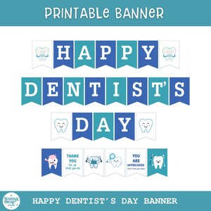 Baner do wydrukowania na Dzień Dentysty Dekoracja z okazji Dnia Dentysty, Tydzień Uznania Asystentów Dentystycznych, Znak Dnia Dentysty, Karta Dnia Dentysty