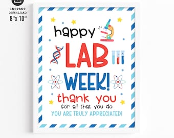 Lab Week Sign, Medical Staff Appreciation Poster, Thank You Banner (Digital Download)