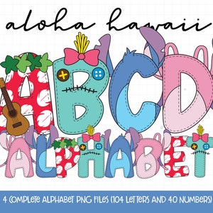 Kinder PNG, Monster Alphabet PNG, Cartoon Sublimation, Kinder Clipart Schriftart PNG, Kinder Alphabet Buchstaben, Aloha Doodle Buchstaben & Zahlen