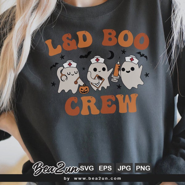 Nurse Halloween Png SVG, Halloween L&D Nurse, Boo Boo Crew, Labor And Delivery Nurse Shirt svg, LD Nurse Fall, Halloween Nurse Sublimation