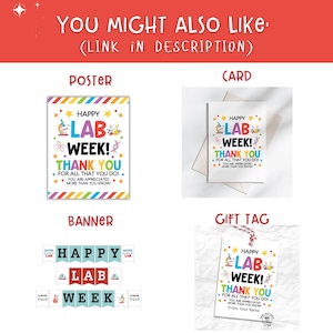 Lab Week Tag Printable, Thank You Label for Medical Lab Professionals ...