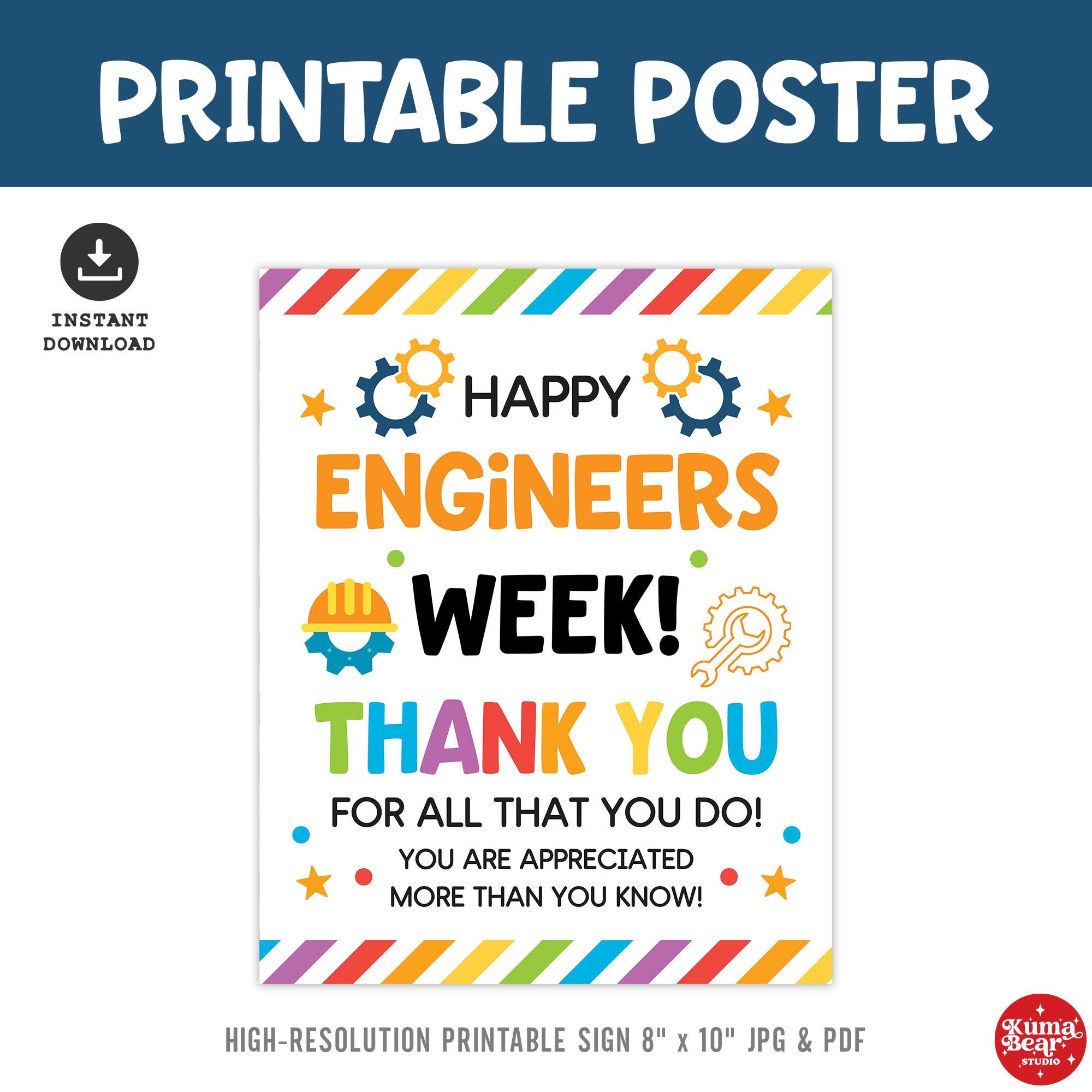 Engineers Week Sign Printable, Engineering Appreciation Poster ...