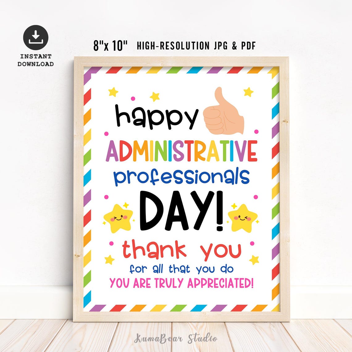 Administrative Professionals Day Appreciation Sign, Admin Staff Thank ...