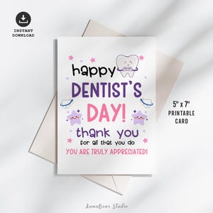 Karta z podziękowaniami dla dentysty, Karta z okazji Dnia Dentysty, Prezenty na Narodowy Dzień Dentysty, Prezenty z podziękowaniami dla dentystów, Karta z pozdrowieniami na Dzień Dentysty do wydrukowania