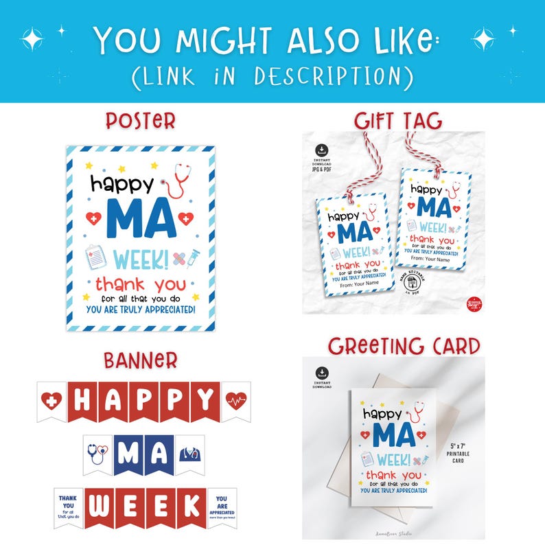 Medical Assistant Week Gift Tags – Printable MA Appreciation Thank You ...