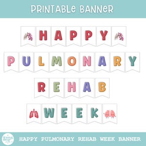 Pulmonale Reha-Woche Banner zum ausdrucken, Happy PulmonaleRehabilitationswoche druckbares Schild, Pulmonale Reha-Woche Dekorationen
