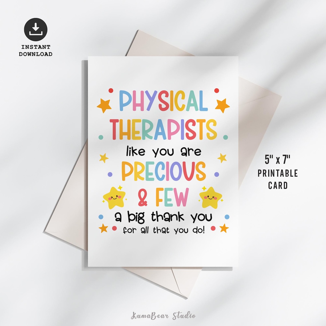 Physical Therapist Appreciation Card – Printable Thank You Greeting ...