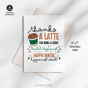 Cartão para impressão da Semana do Higienista Dental, Cartão-presente da Semana de Valorização do Higienista Dental, Cartão de felicitações para impressão da Semana Nacional do Higienista Dental