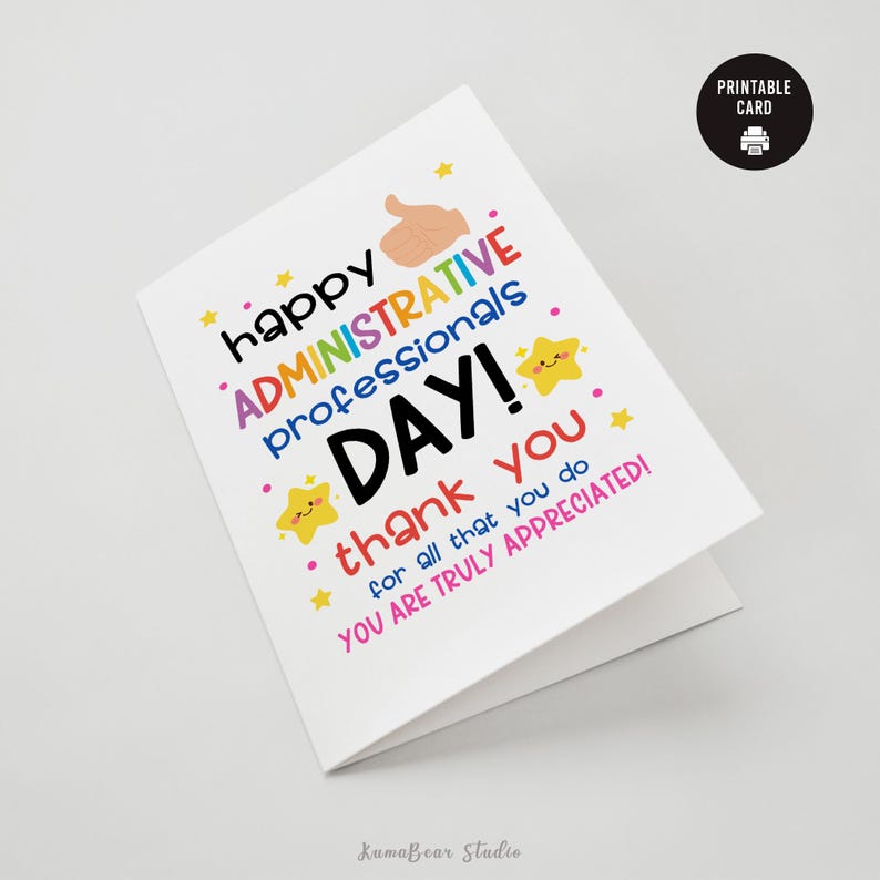 Admin Professionals Day Appreciation Card, Administrative Support ...