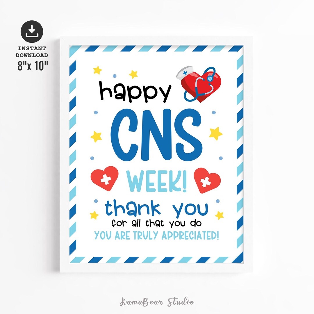CNS Week Poster Printable, Clinical Nurse Specialist Recognition Week ...