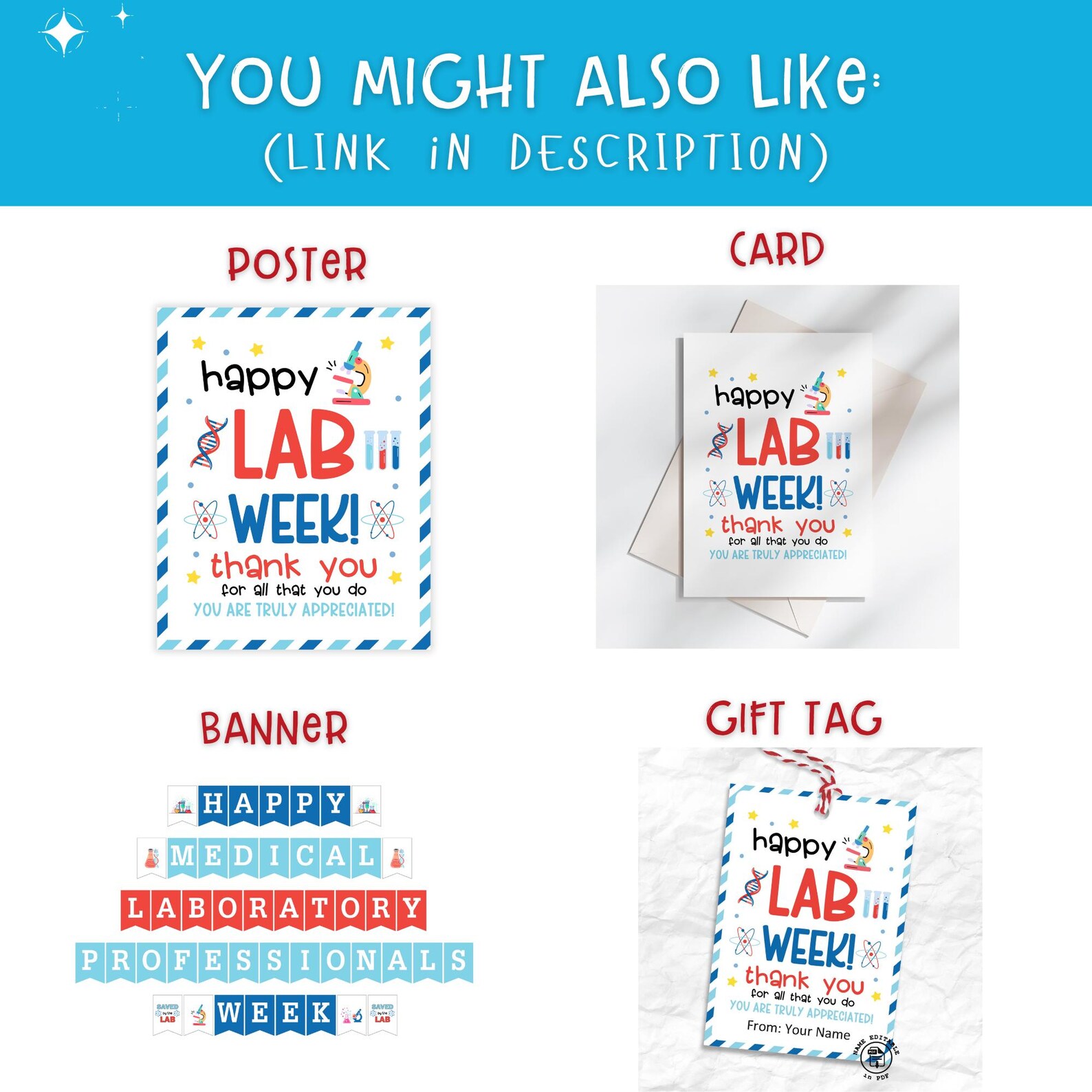 Printable Lab Week Banner, Medical Laboratory Professional Appreciation ...